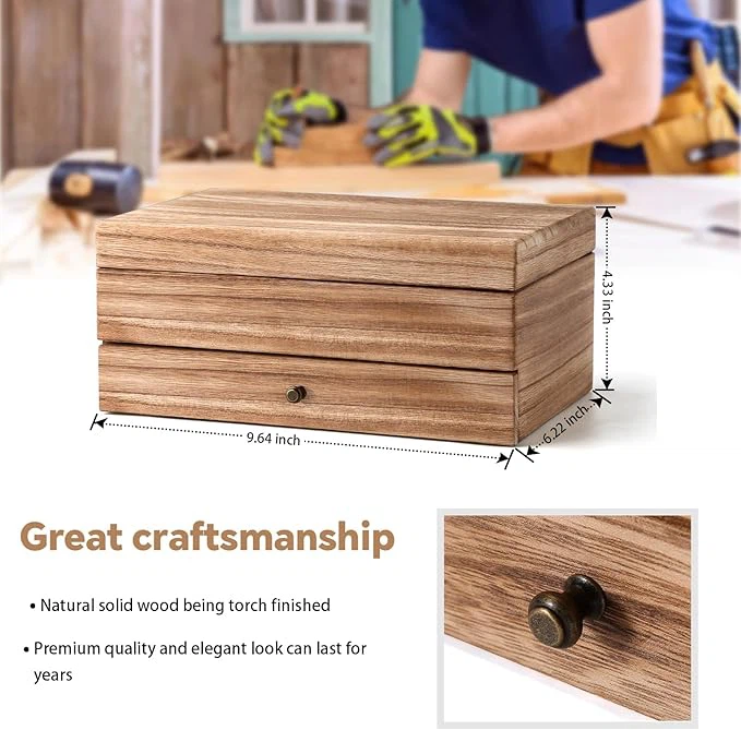 2 Layer Wooden Jewelry Box Organizer 4 2 Layer Wooden Jewelry Box Organizer 4