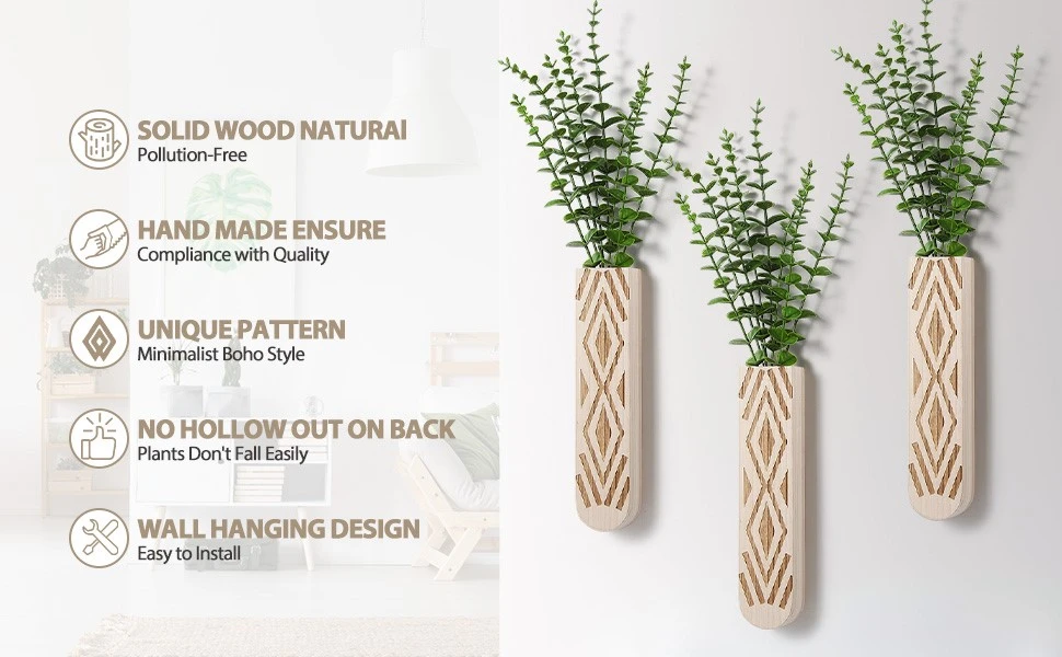 3 pack wood wall planter 3 pack wood wall planter